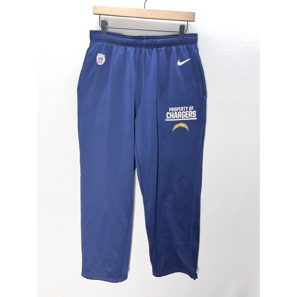 Nike NFL Training Pants Mens Large Blue Chargers Therma-FIT Sweatpants 3328